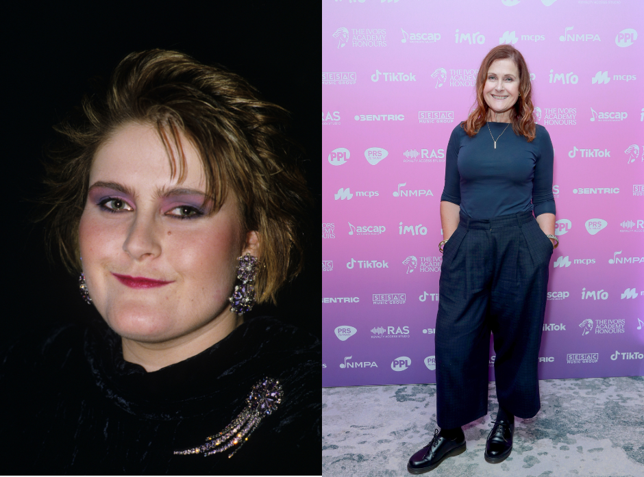 Split image of Alison Moyet. On the left, in 1985 and on the right in 2025.
