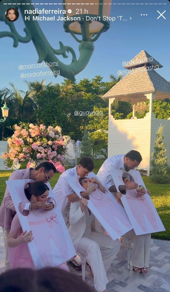Nadia Ferreira and Marc Anthony’s enchanting garden baby shower ahead of their baby girl’s arrival