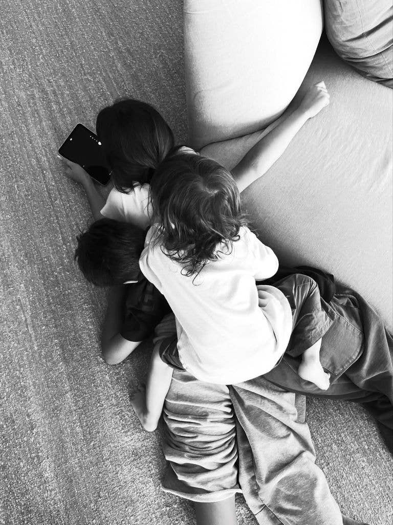 Kourtney Kardashian's children bonding, shared via Instagram
