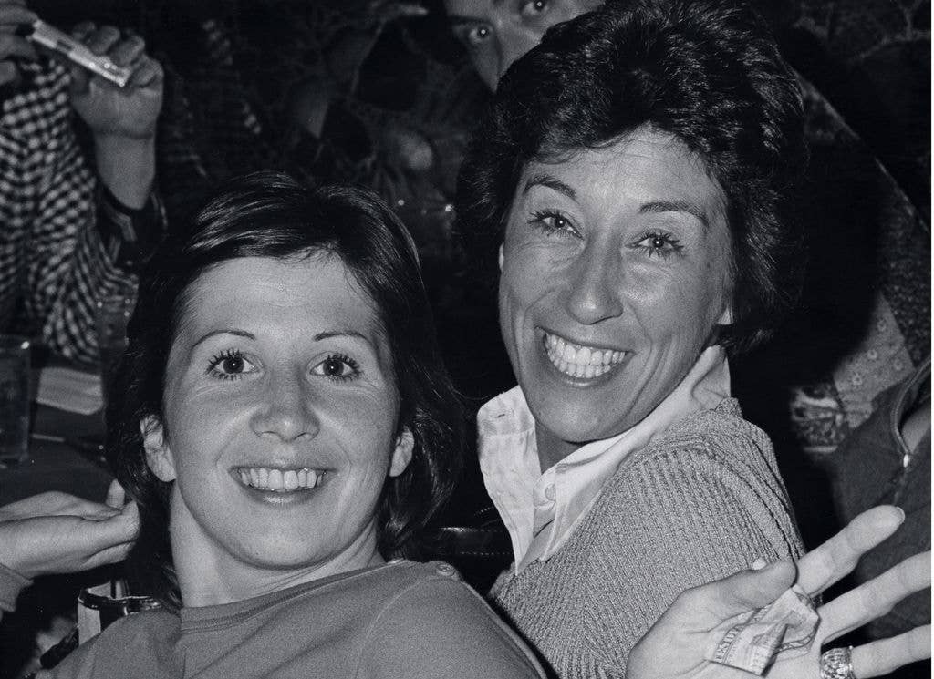 Ann Travolta and Ellen Travoltaat the opening night party for 'Bus Stop'.