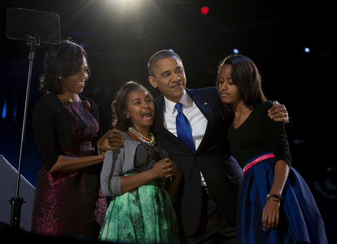 The Obamas Celebrate His 2nd Win