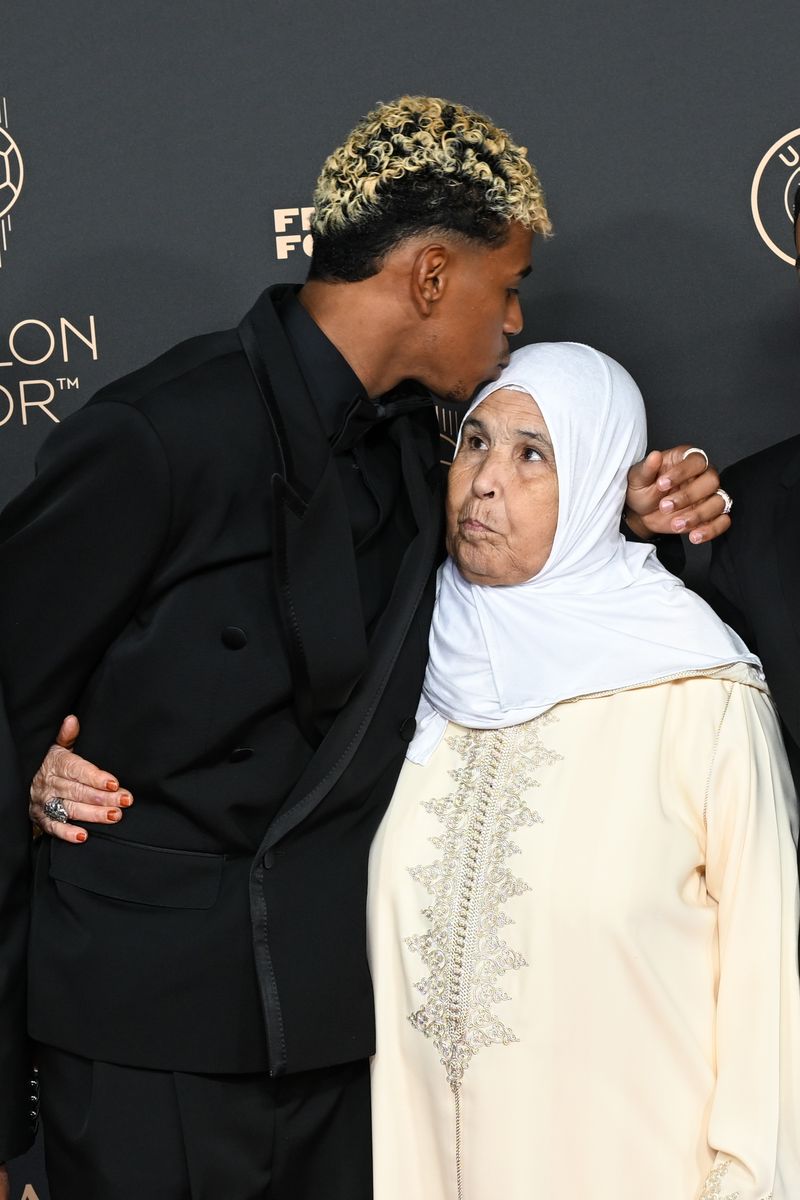 Lamine Yamal and Grandmother attend the 69th Ballon D'Or