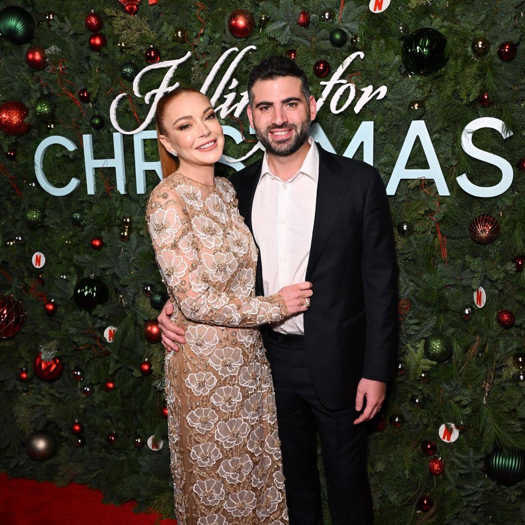Lindsay Lohan and Bader Shammas attend Netflixâs Falling For Christmas Celebratory Holiday Fan Screening with Cast & Crew on November 9, 2022 in New York City