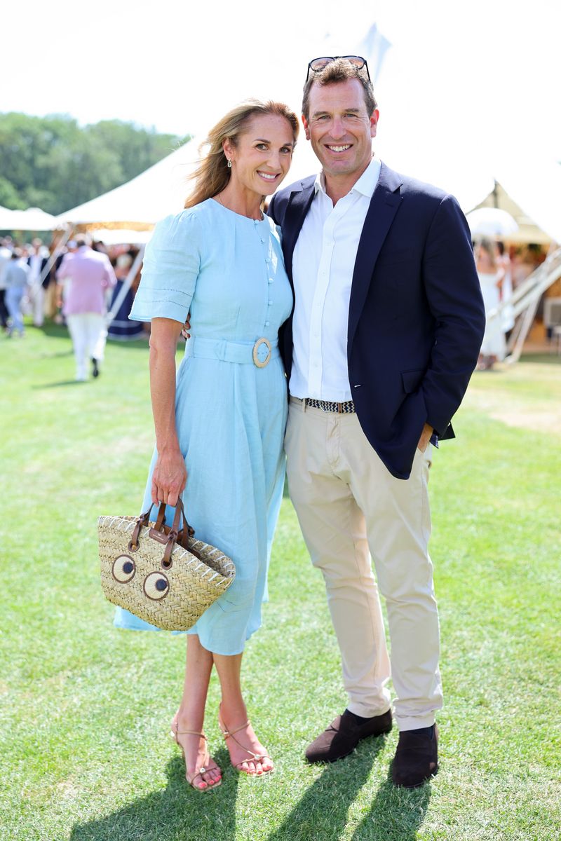 Peter Phillips and his wife, Harriet Sperling, embraced elegant summer style as they watched the charity polo match from the sidelines.