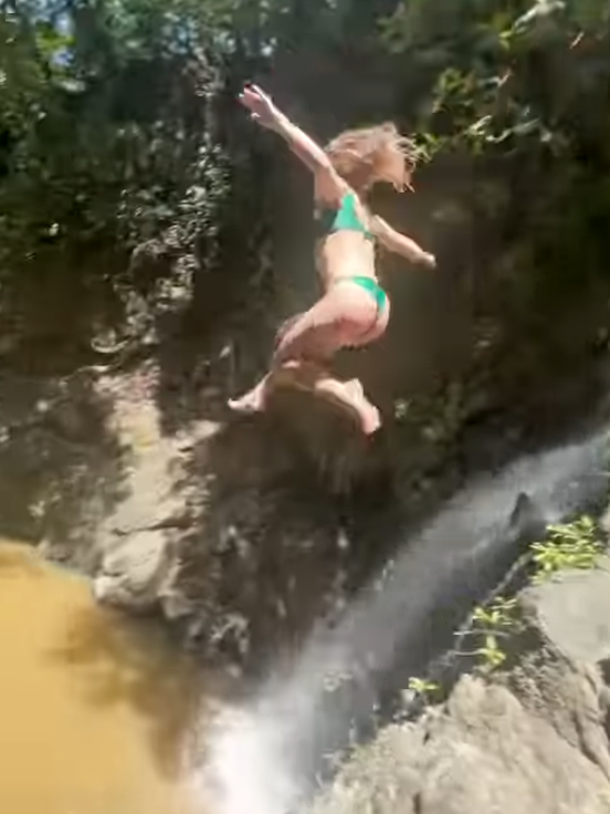 Elsa made a daring leap from a cliff