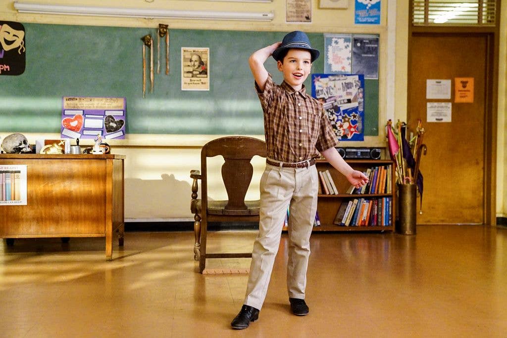 "Killer Asteroids, Oklahoma, and a Frizzy Hair Machine" -Pictured: Sheldon (Iain Armitage). A disappointing loss at the science fair sends Sheldon'Âs life in a new direction, on YOUNG SHELDON, Thursday, March 29