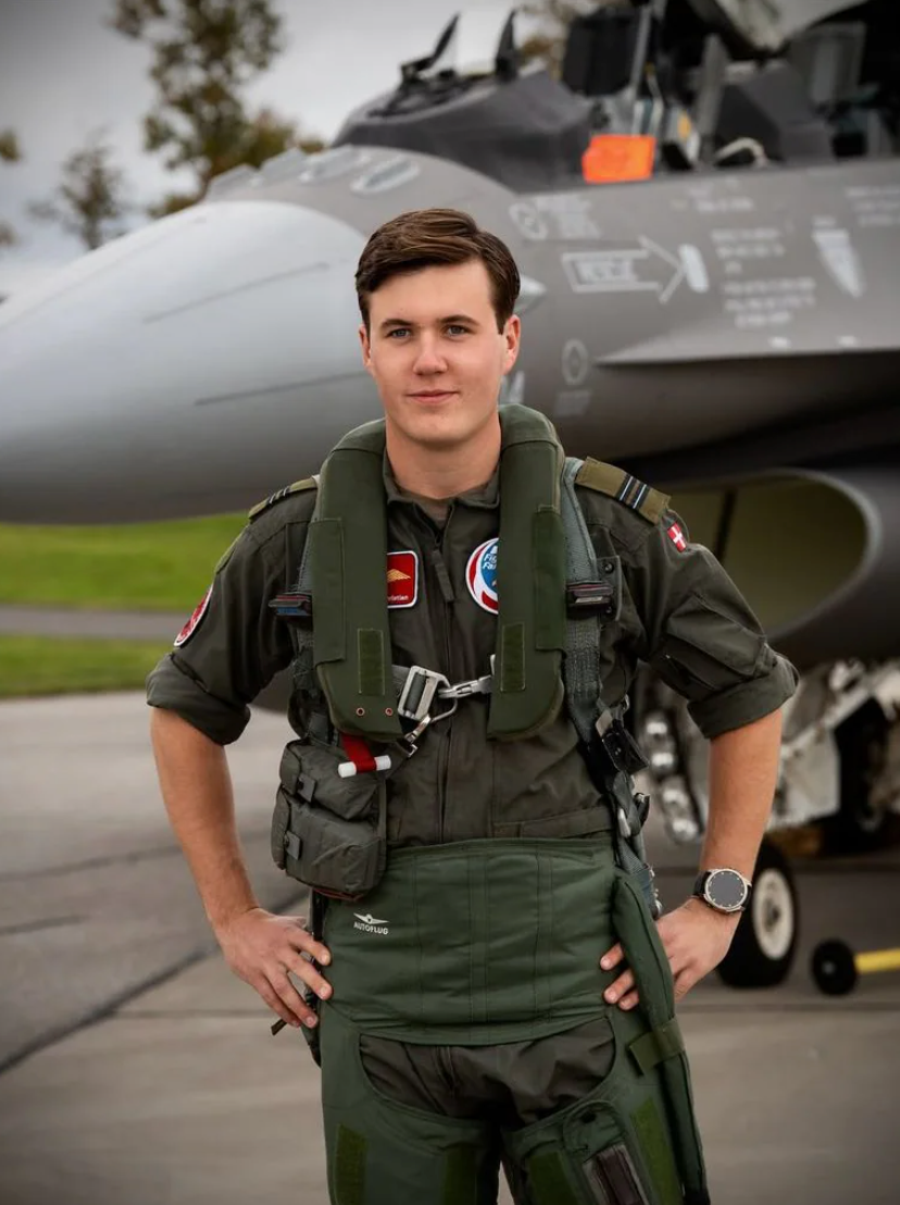 Just two days before turning 20, Prince Christian of Denmark has lived out a childhood dream, flying a fighter jet.