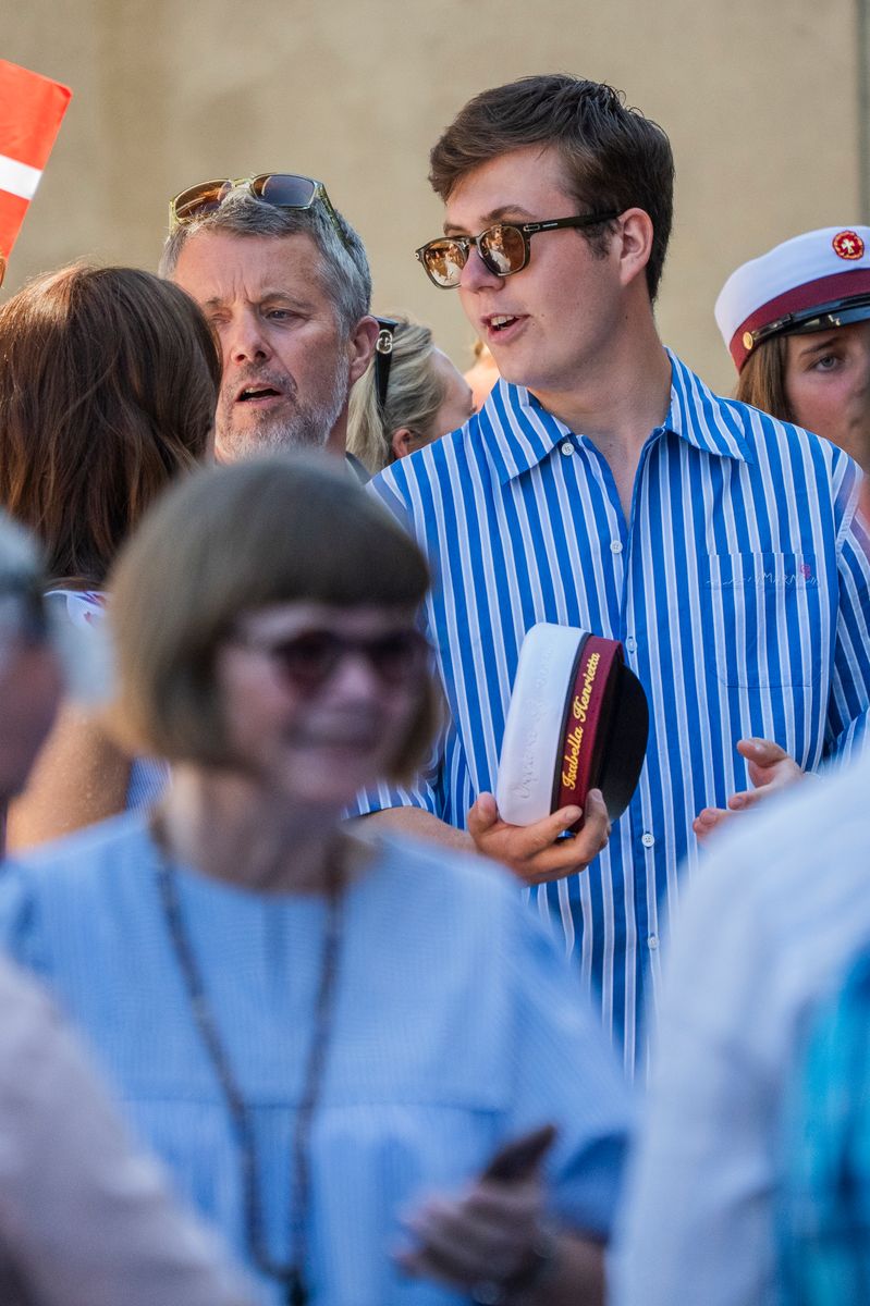 The future King of Denmark appeared relaxed and cheerful as he enjoyed time off ahead of his next military assignment.