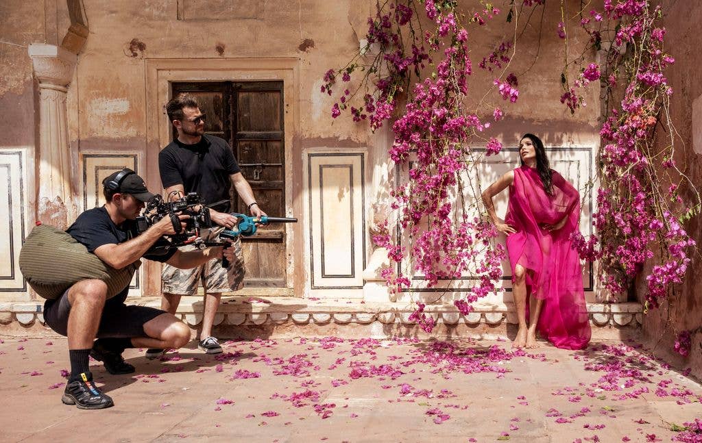 Actress Freida Pinto also appears in the calendar, which focuses on India 