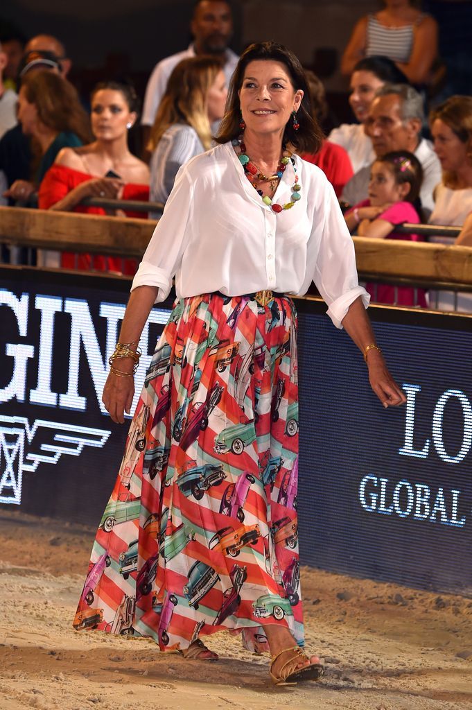 Princess Caroline at the Monaco Grand Prix ceremony, 2017.