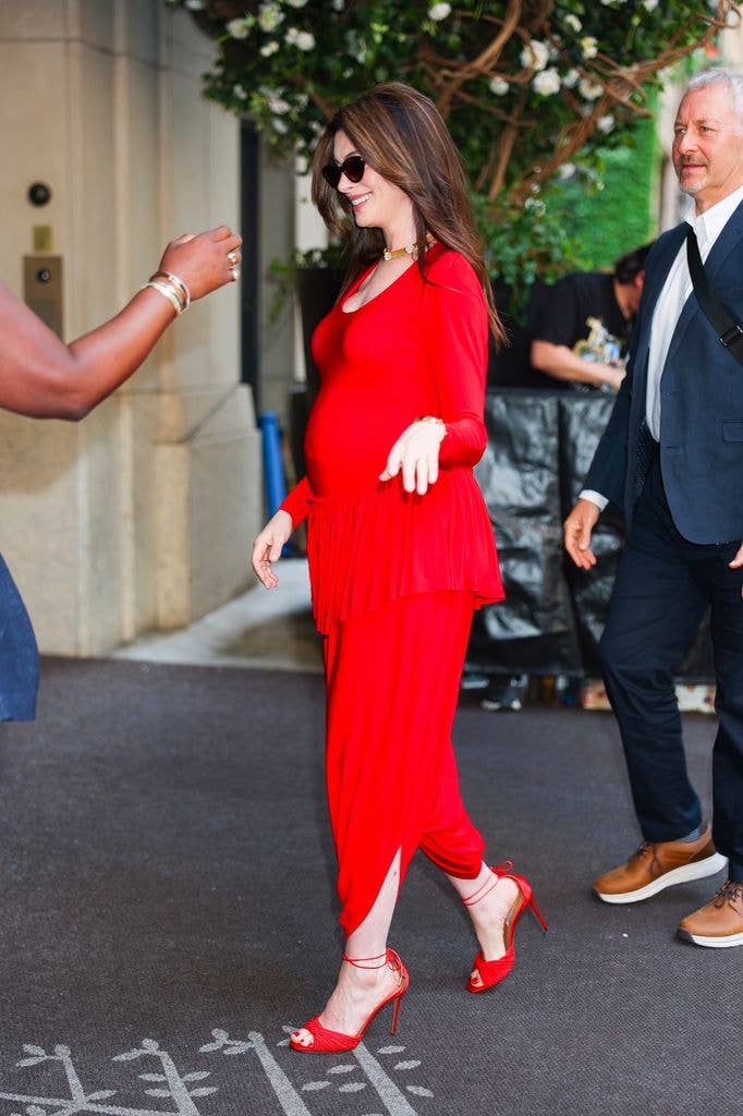 Anne Hathaway in red dress