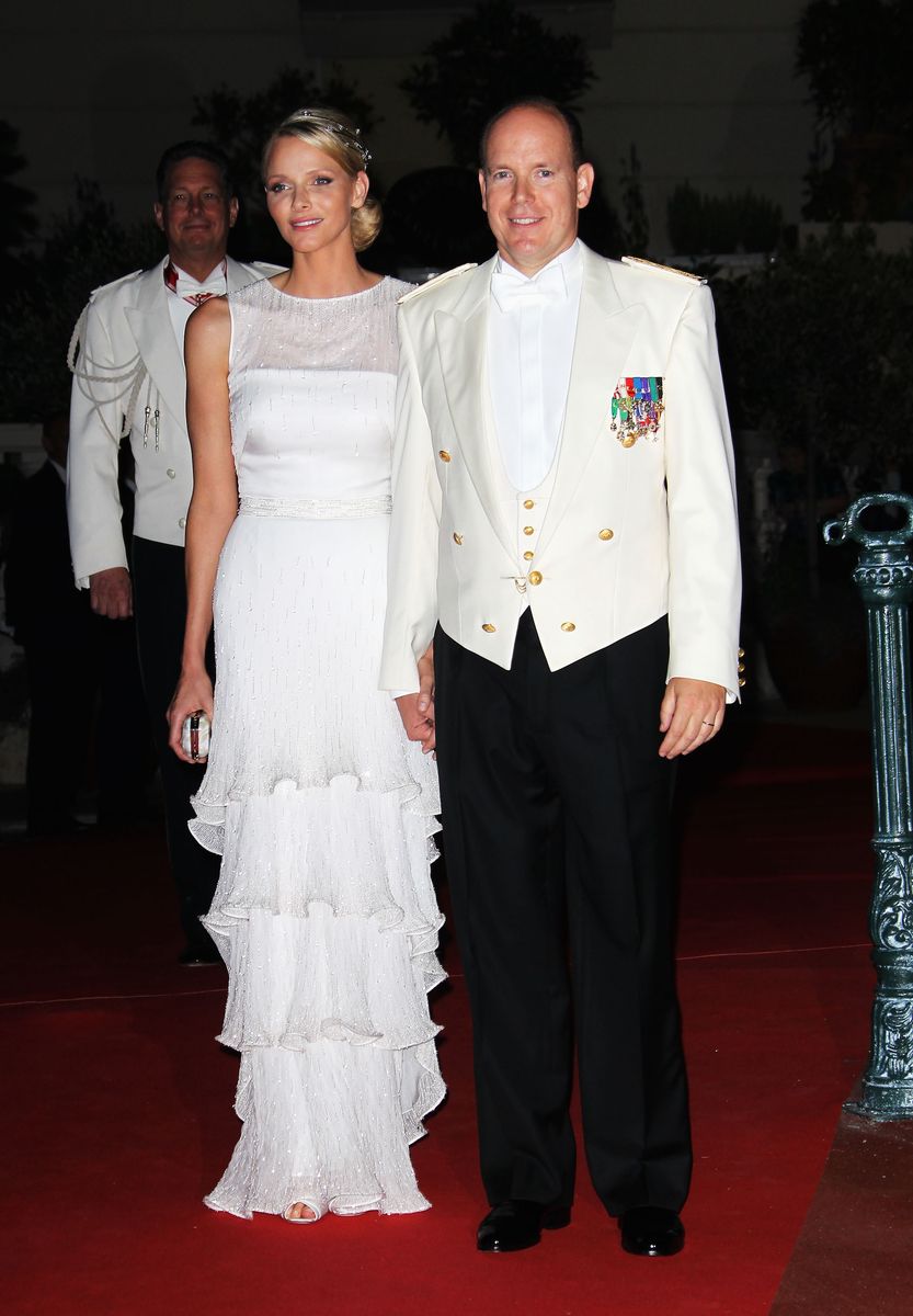 Princess Charlene of Monaco during the religious ceremony of the Wedding of Prince Albert II of Monaco