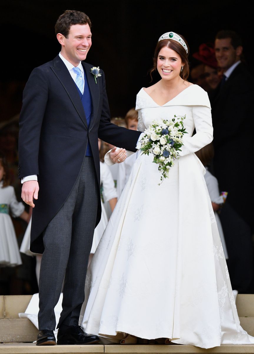 Princess Eugenie and Jack Brooksbank married at St. George's Chapel in Windsor in 2018 after the late Queen formally approved the marriage.