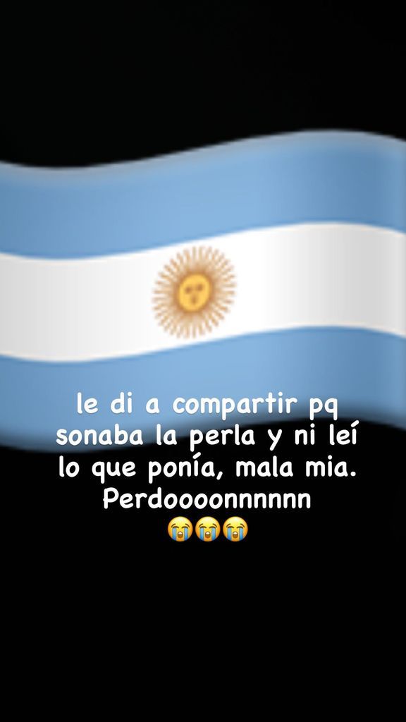 he singer paired her apology with an image of the Argentine flag.