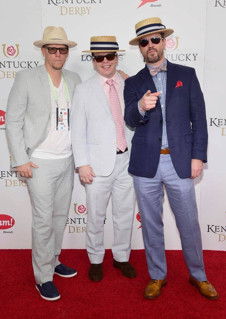 Robert Wahlberg, Paul Wahlberg, and Jim Wahlberg attend the 142nd Kentucky Derby at Churchill Downs on May 07, 2016 in Louisville, Kentucky.