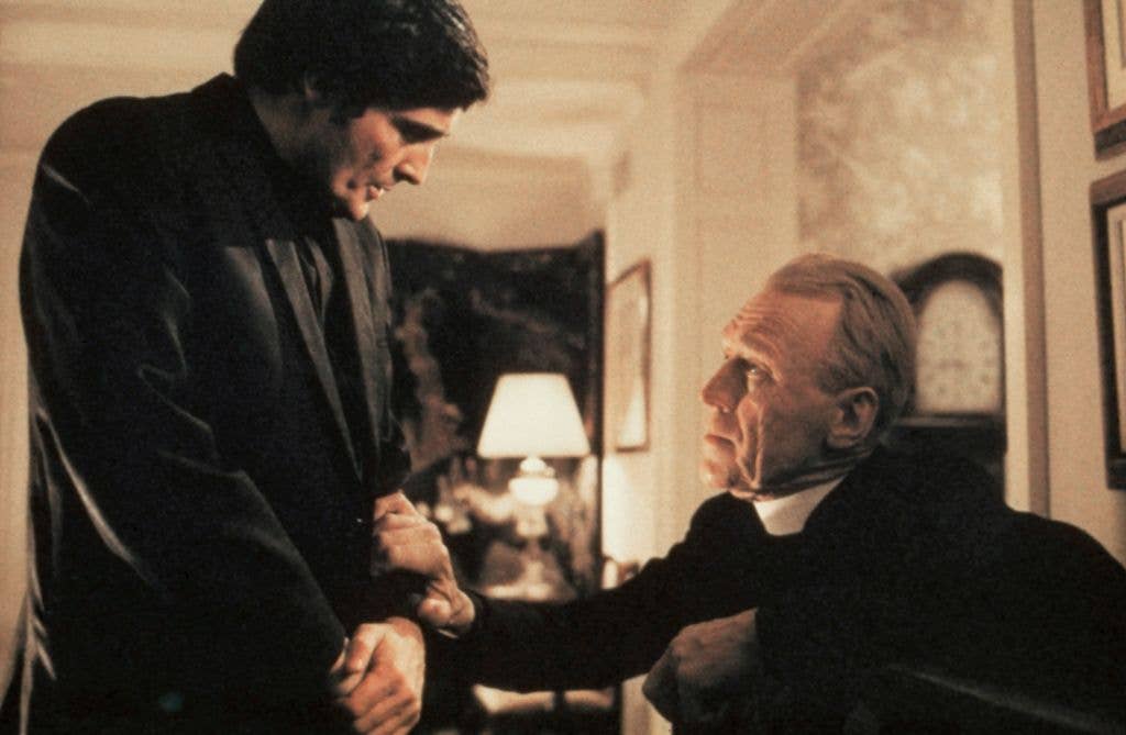 Jason Miller and Max Von Sydow in a scene from 1973 horror classic The Exorcist.