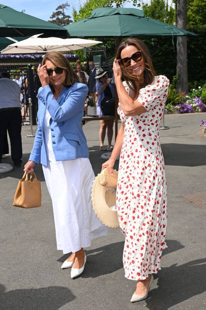 Carole Middleton and Pippa Middleton attend day eight of the 2026 Wimbledon Tennis Championships at the All England Lawn Tennis and Croquet Club on July 06, 2026 in London, England