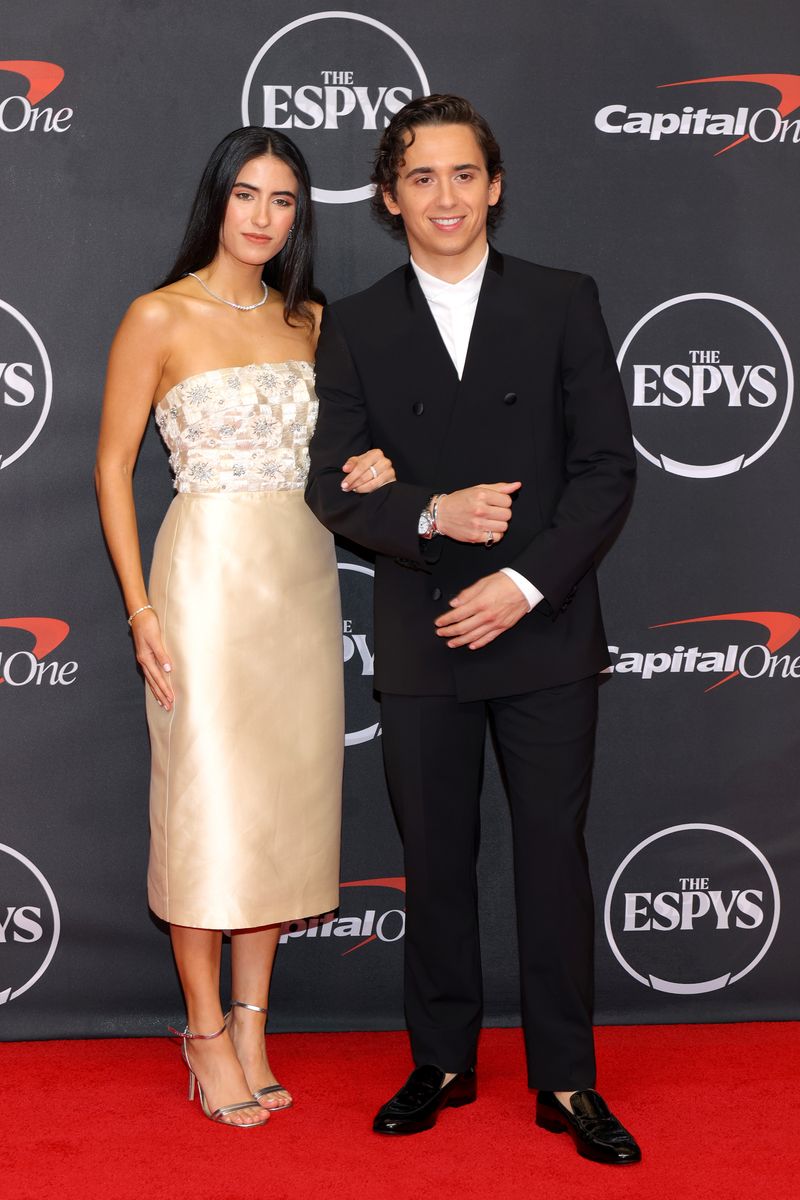 Marcello Hernandez and girlfriend Ana Amelia Batlle Cabral made a stylish appearance on the 2026 ESPYs red carpet before the Saturday Night Live star took the stage as host.