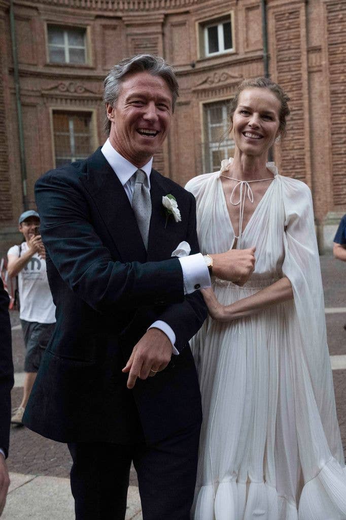 The couple looked radiant at their Turin ceremony
