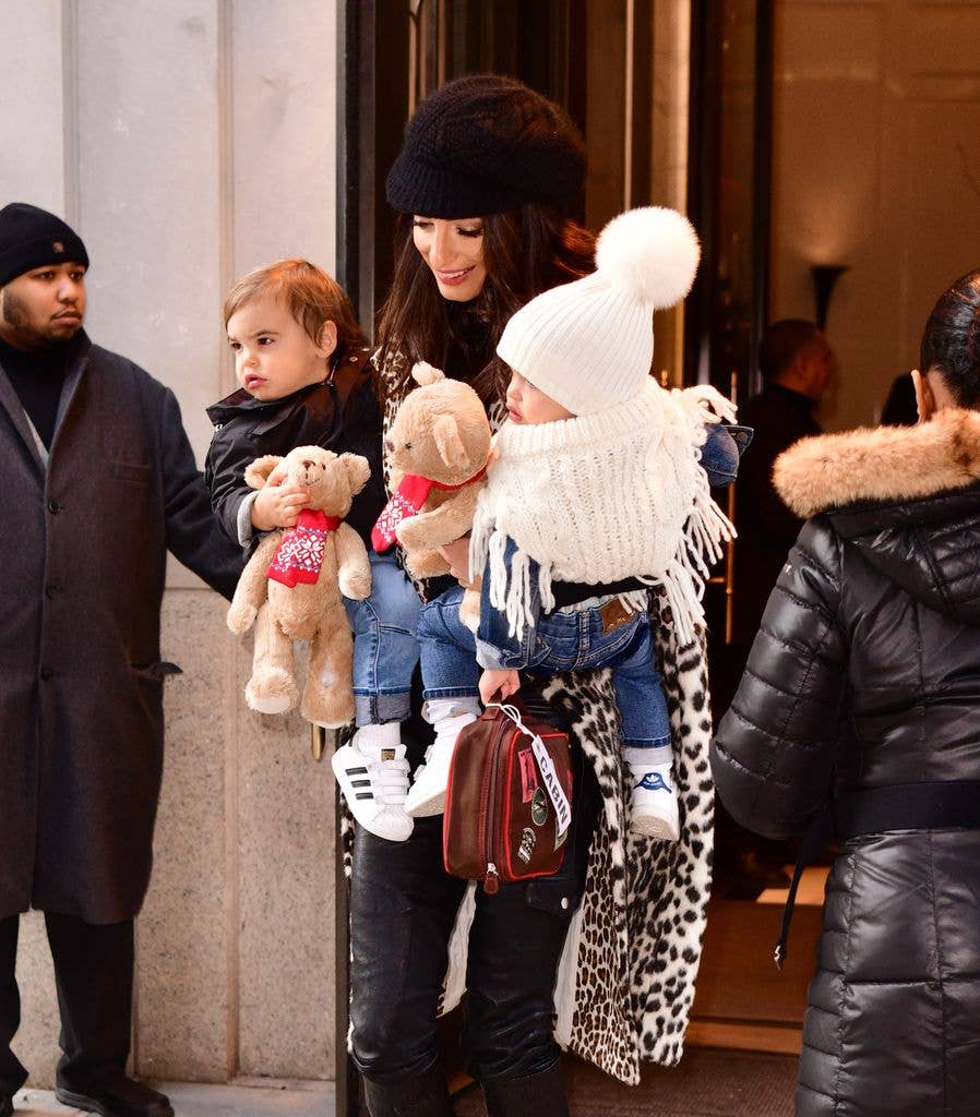Amal Clooney seen with her children Alexander Clooney and Ella Clooney on December 6, 2018.