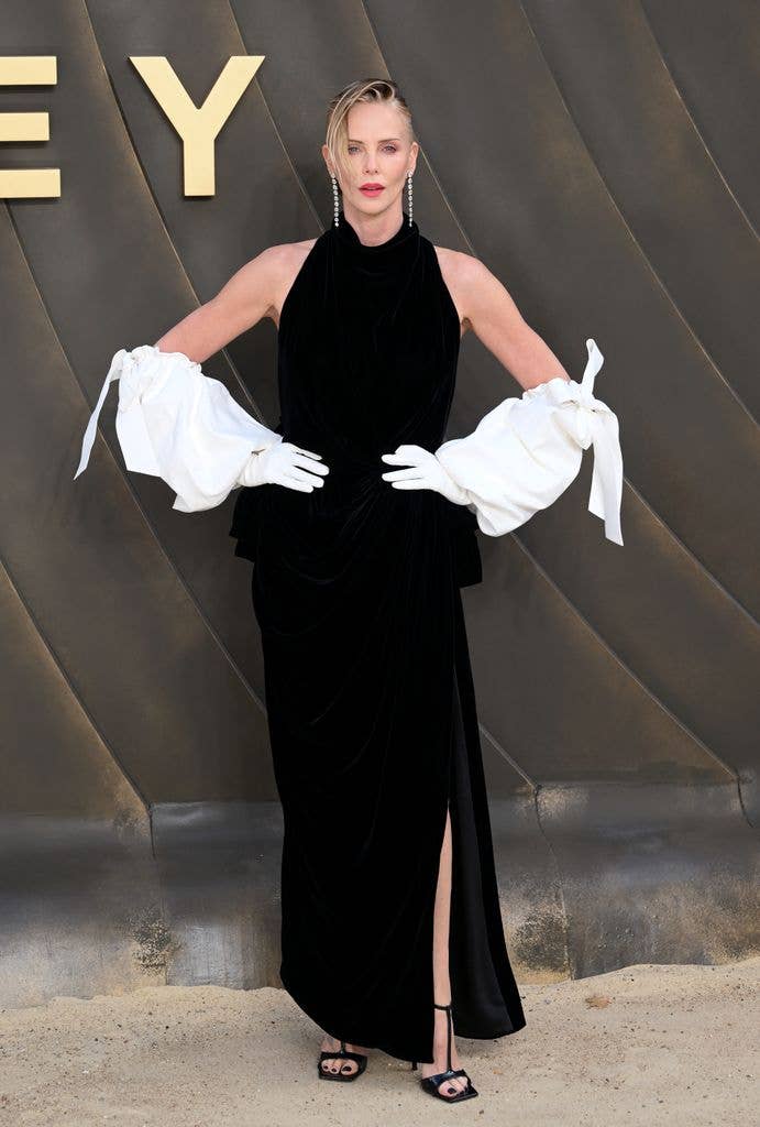 charlize theron the odyssey black gown
