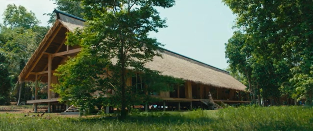 Screenshot of Angelina Jolie's longhouse in Cambodia