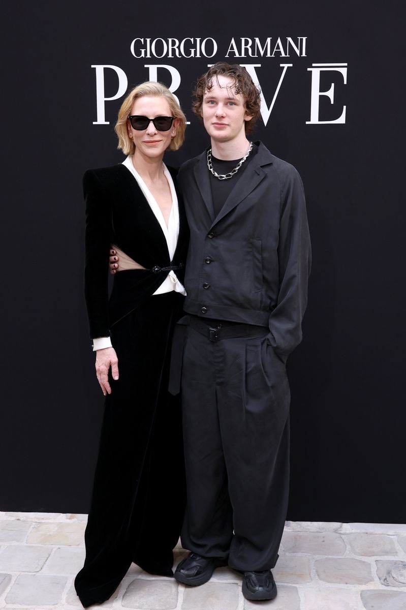 Cate Blanchett and Ignatius Martin at the Giorgio Armani Privé Haute Couture show in Paris