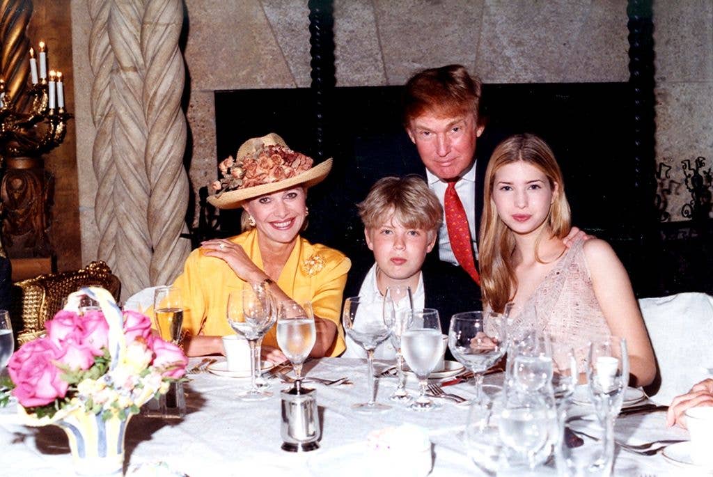 Pictured is Ivana and Donald with their children