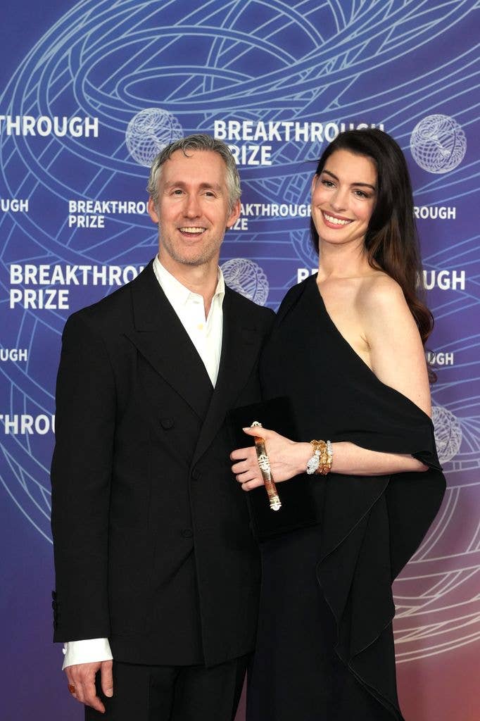 Adam Shulman and Anne Hathaway attend the 12th Breakthrough Prize Ceremony