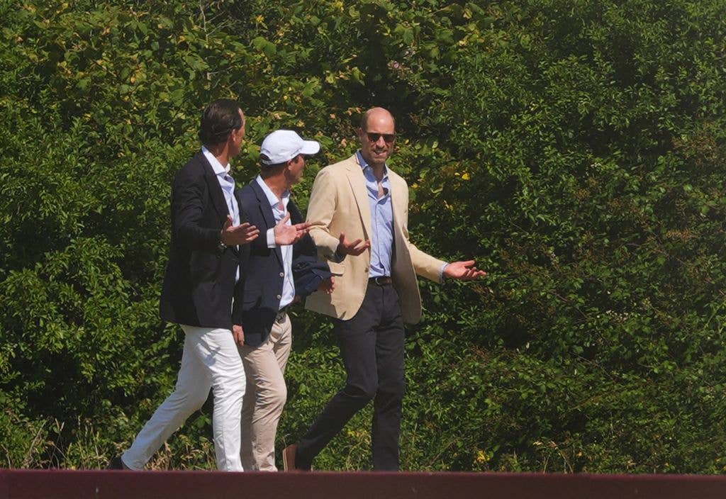 The Prince of Wales (right) ahead of taking part in the DMMI Royal Charity Polo Cup 2026 at Guards Polo Club in Windsor Great Park, Berkshire