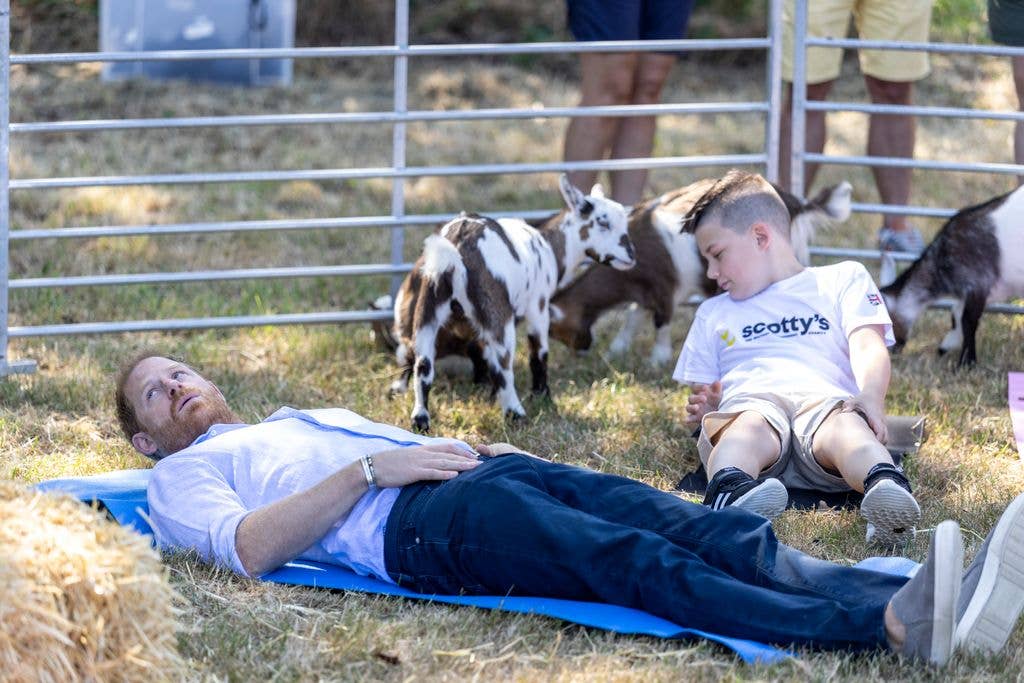 prince harry lying down in field