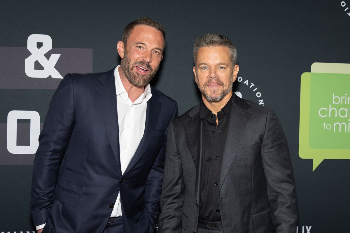 Ben Affleck and Matt Damon arrive at Bring Change to Mind Revels And Revelations Celebration at Fort Mason Center for Arts & Culture