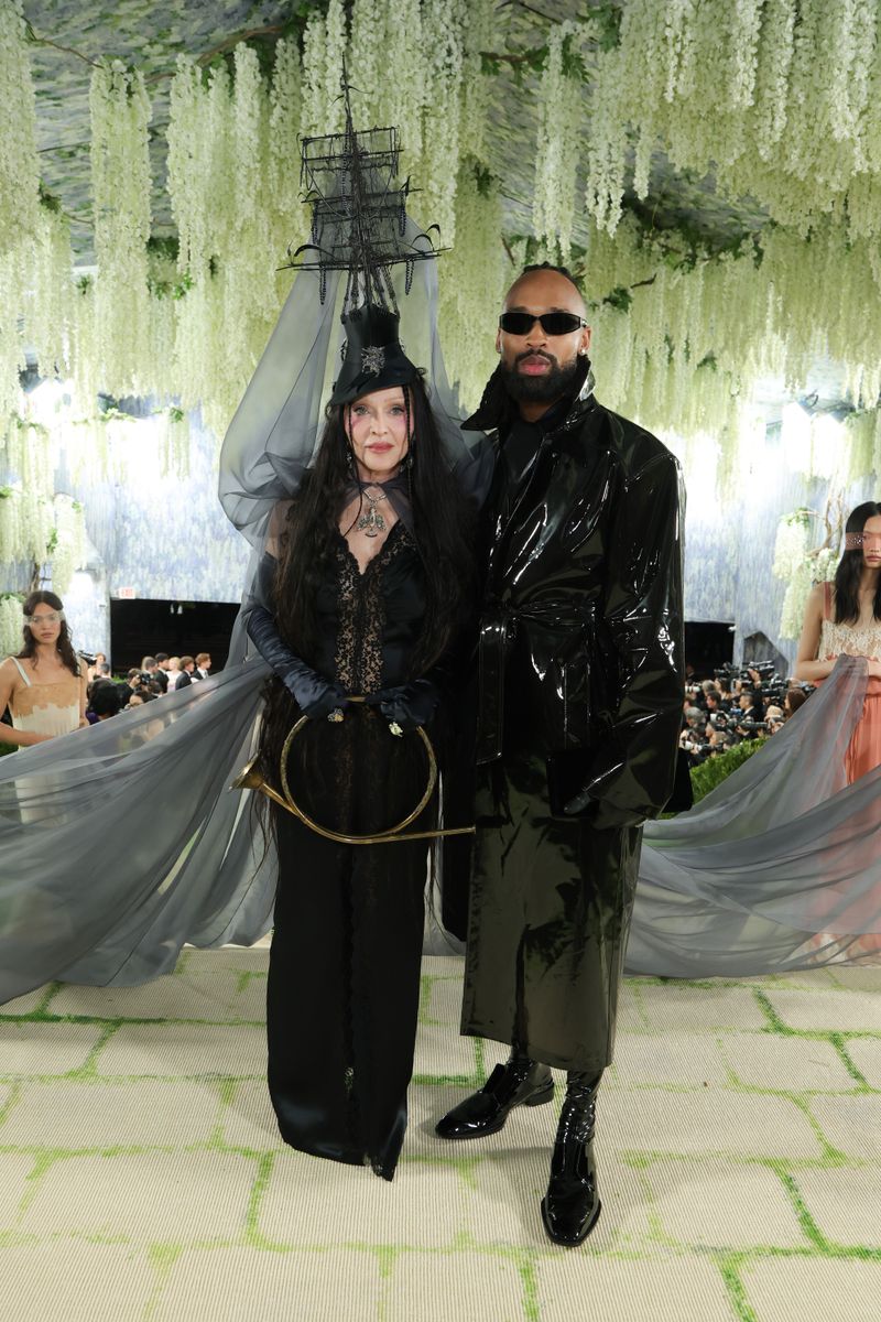 NEW YORK, NEW YORK - MAY 04: (L-R) Madonna and Akeem Morris attend the 2026 Met Gala celebrating "Costume Art" at the Metropolitan Museum of Art on May 04, 2026 in New York City. (Photo by Kevin Mazur/MG26/Getty Images for The Met Museum/Vogue)