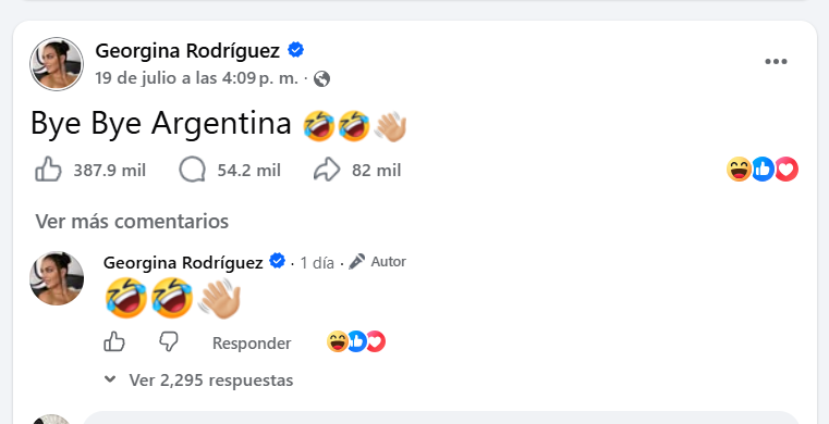 Georgina Rodríguez speaks out after fake comment about Argentina’s loss goes viral
