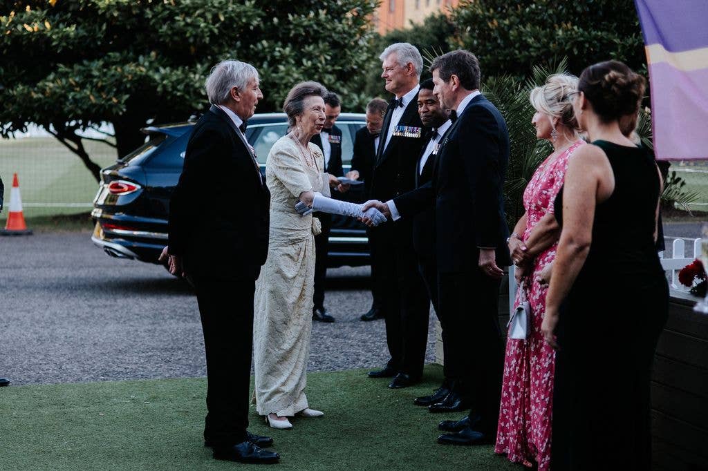 Princess Anne shaking hands