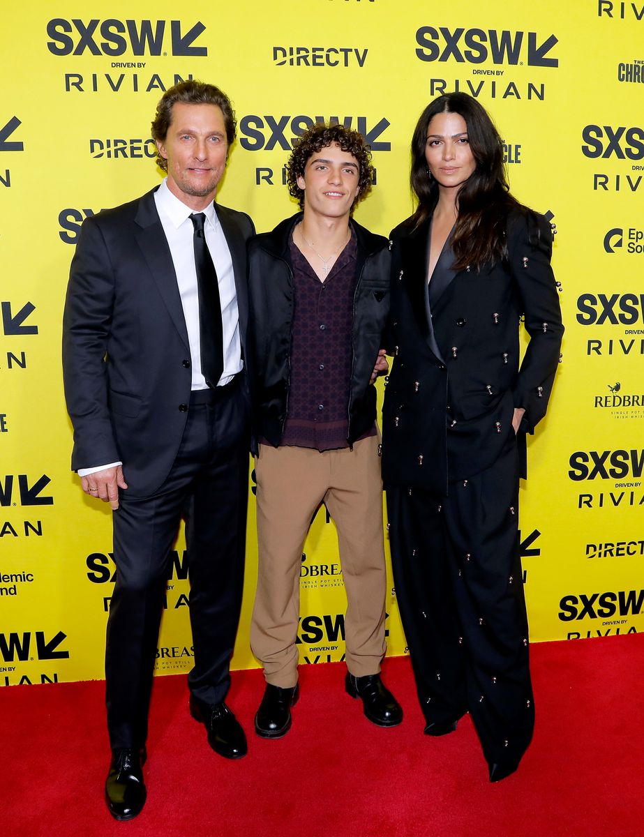 Matthew McConaughey, Levi Alves McConaughey and Camila Alves attend the 2025 SXSW Conference and Festival