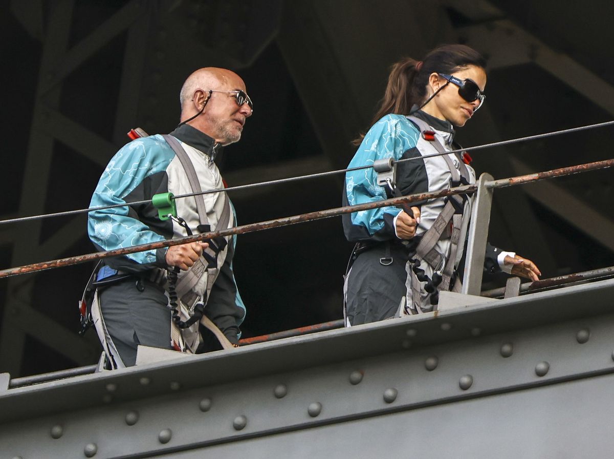 The couple spent the weekend in Sydney, where they tackled the Sydney Harbour Bridge's BridgeClimb experience