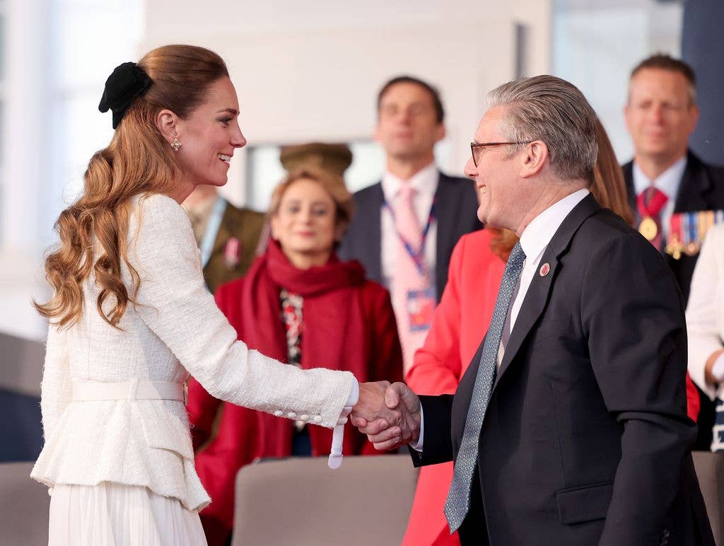 Prime Minister Sir Keir Starmer and Catherine, Princess of Wales attend a concert to mark the 80th Anniversary of VE Day at Horse Guards Parade on May 08, 2025 in London, England