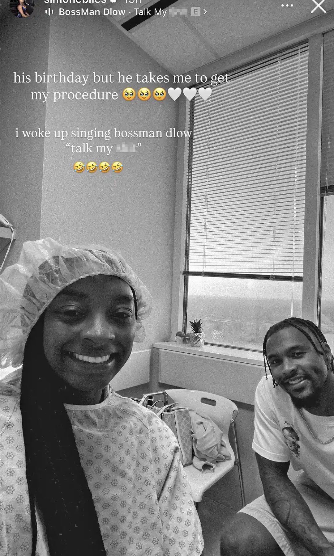 Simone Biles shared an update with Owens from the hospital