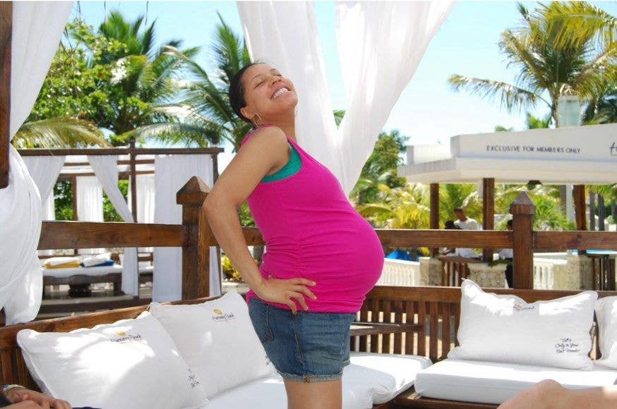 Sheinelle Jones shared a baby bump throwback photo to mark the special day