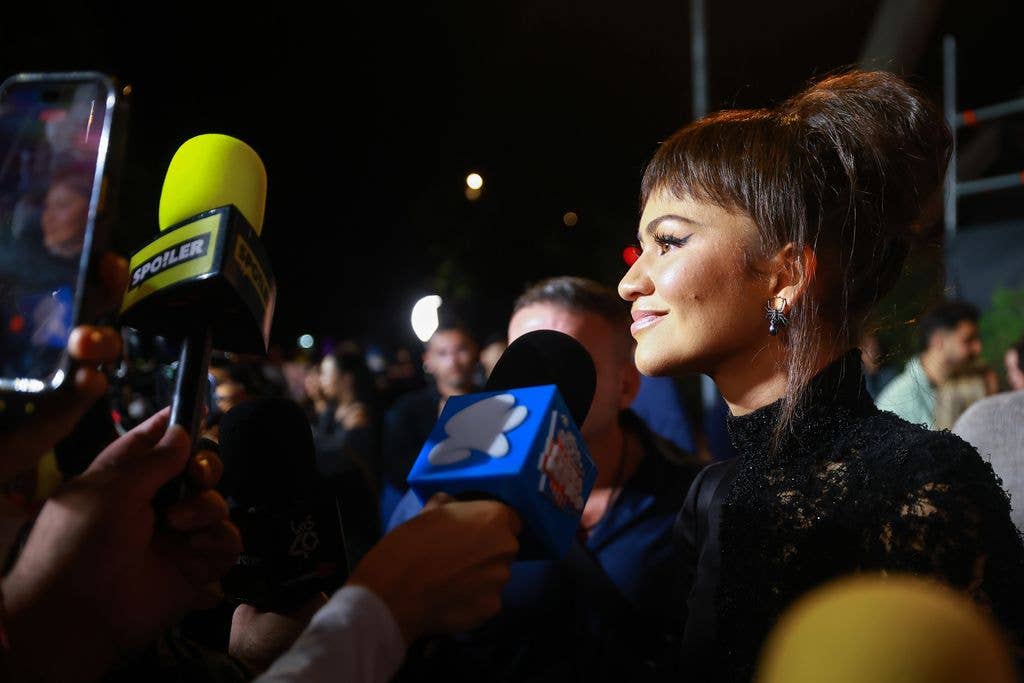 Zendaya's hair styled into a bouffant bun