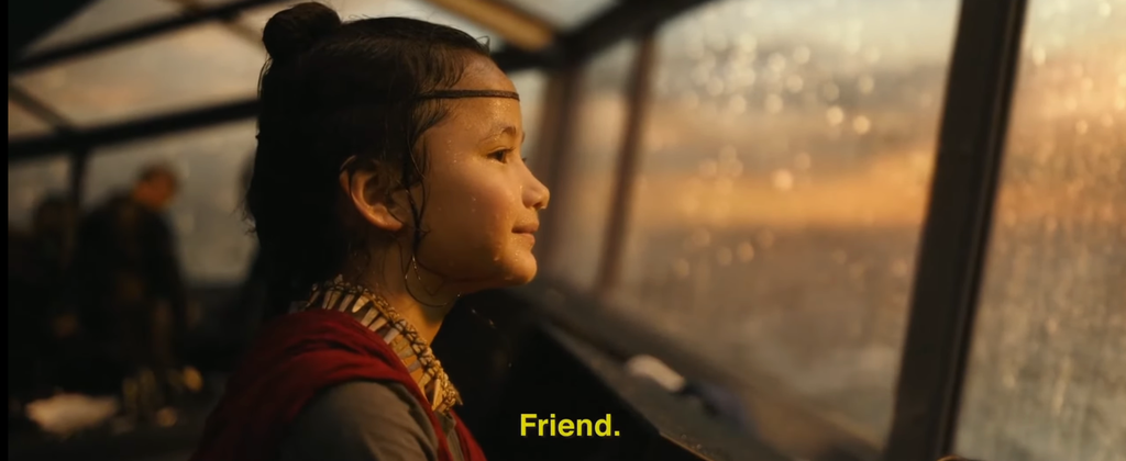 Kaylee Hottle in a scene from "Godzilla vs. Kong," courtesy of Warner Bros.