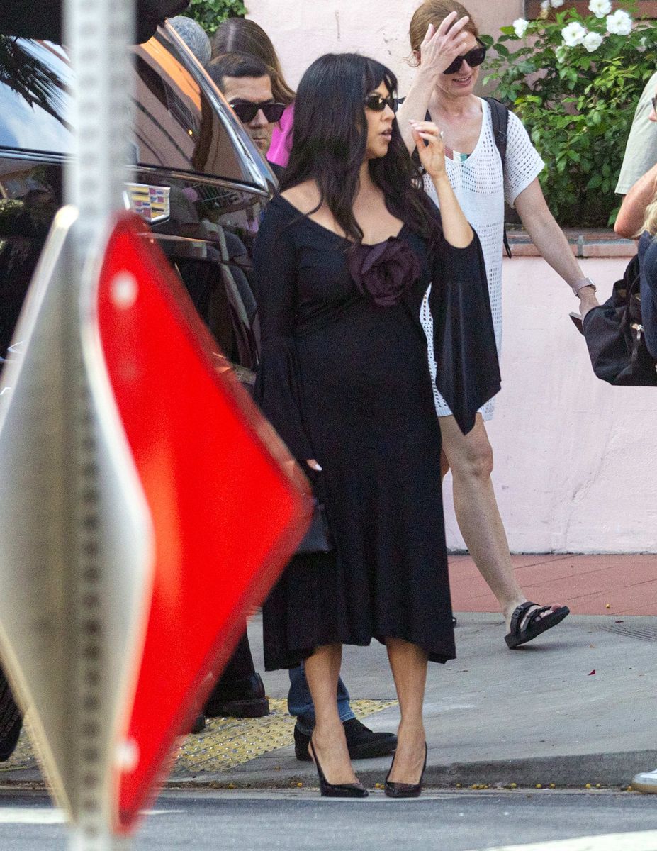 Kourtney was spotted in a black dress 