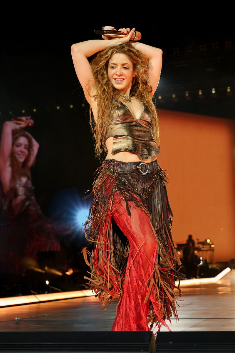 Shakira performs onstage during Shakira: Las Mujeres Ya No Lloran World Tour Kick Off - Rio de Janeiro