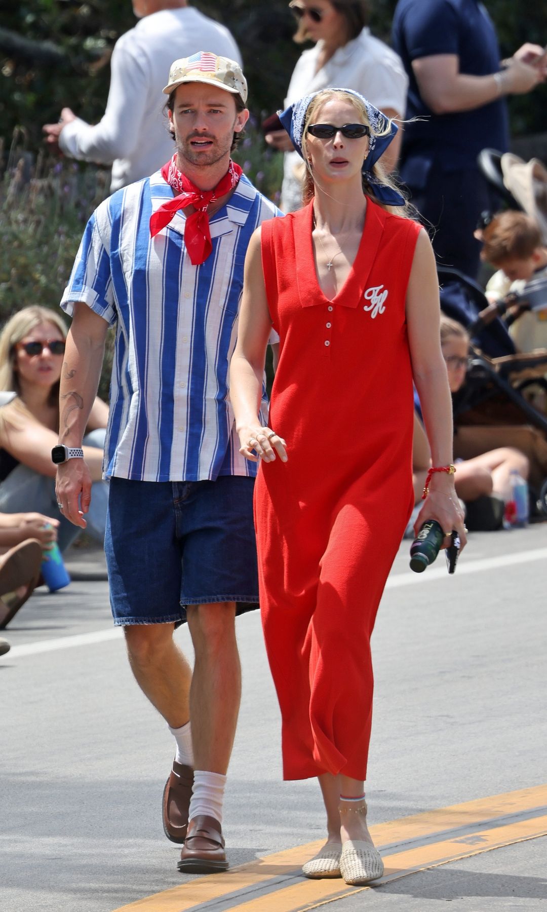 The family was joined by Patrick Schwarzenegger and his wife, Abby Champion