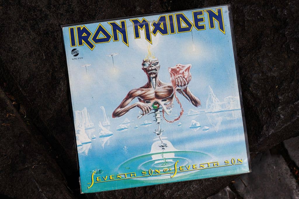 Iconic 1988 album cover of Iron Maiden legendary album Seventh Son of a Seventh Son