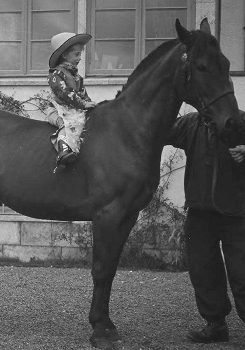 Prince Harald dressed as a cowboy at Skaugum in 1939.