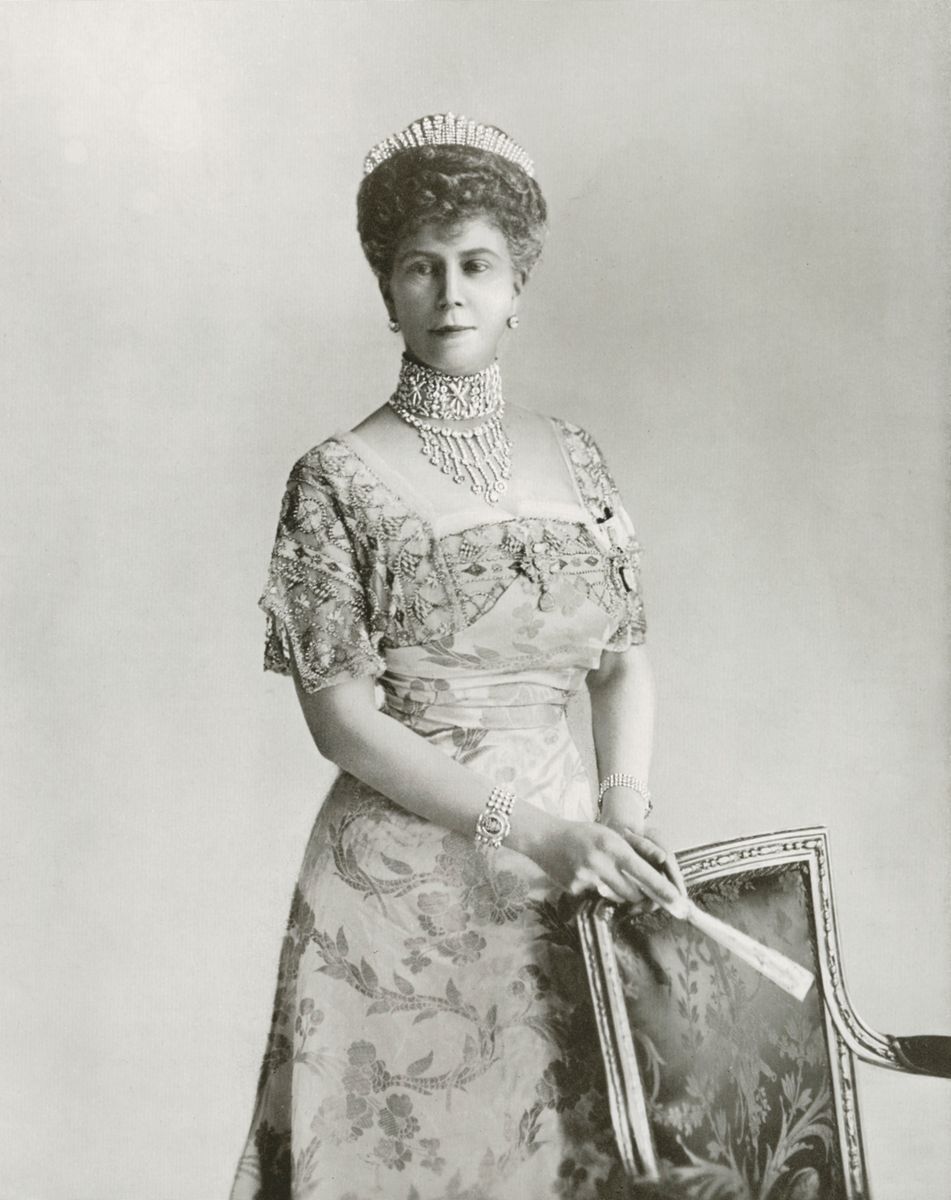 Queen Mary owned the celebrated Fringe Tiara, a jewel that would later be worn by three British royal brides.