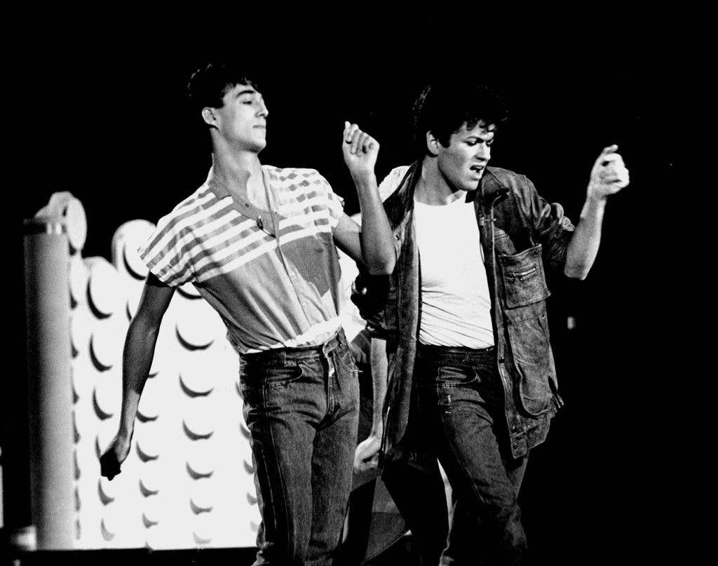 George Michael & Andrew Ridgeley of "Wham" perform on the TV Show "Solid Gold" in their first American TV appearance.