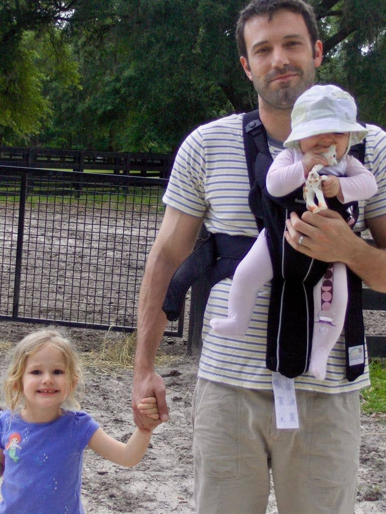 Ben Affleck cares for his two youngest children, Fin and Samuel, in a throwback photo shared by Jennifer Garner on Instagram